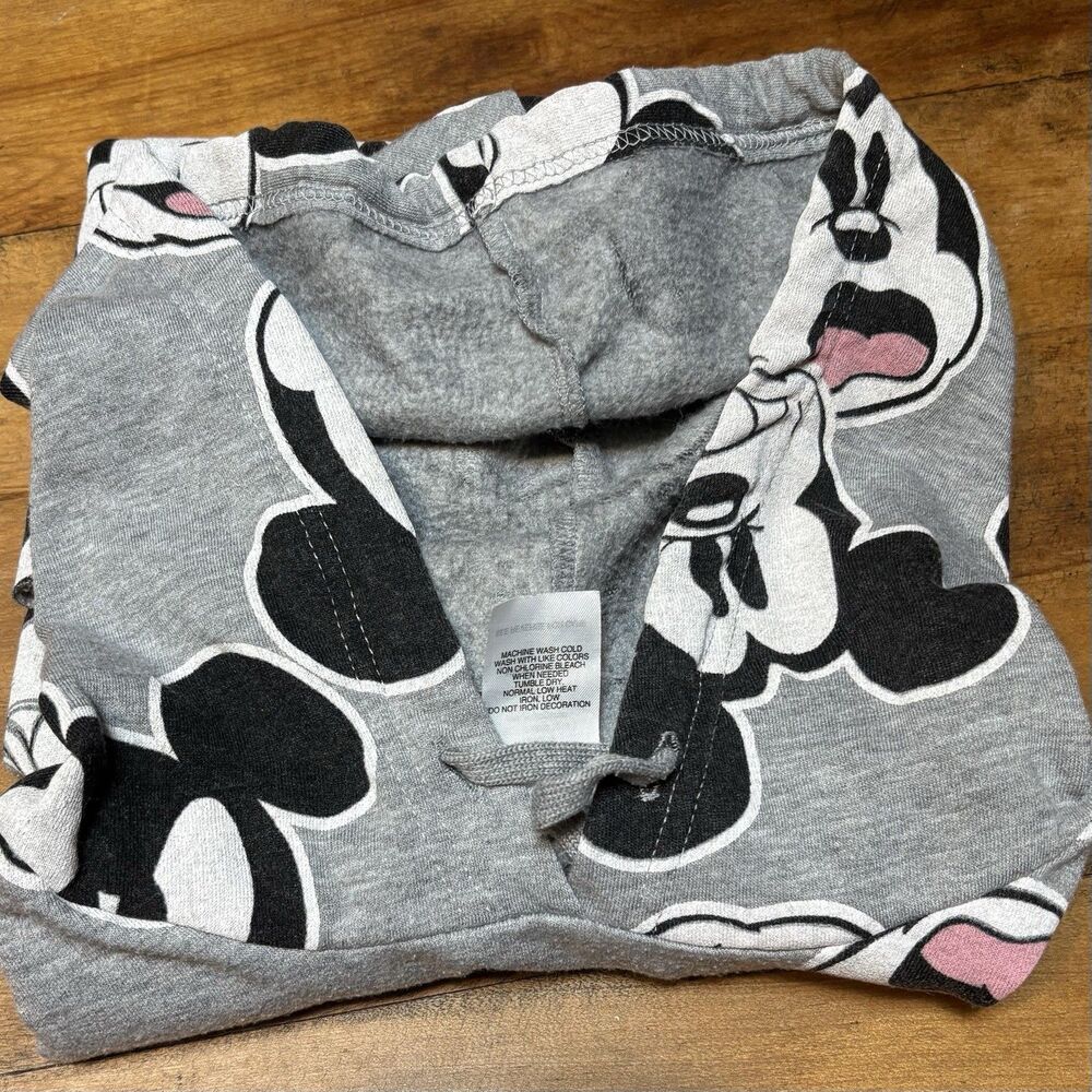 Disney Parks Mickey Mouse AOP Faces Crop Sweatshirt Women's S Gray Hoodie - Picture 11 of 11